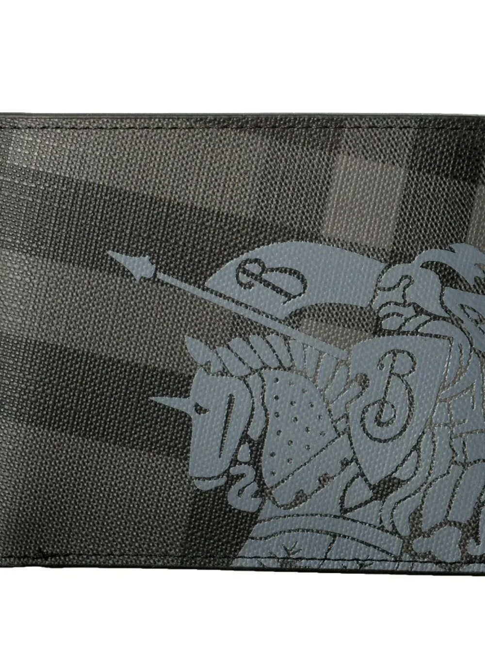 Burberry Men's Logo & Checkered Textured Leather Bifold Wallet